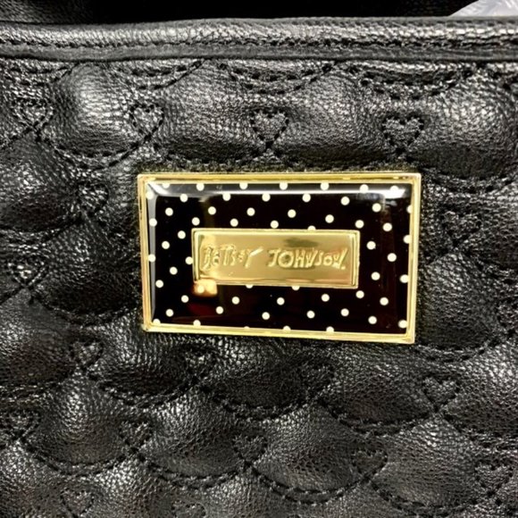 BETSY JOHNSON Large Black Handbag Tote - Picture 4 of 5